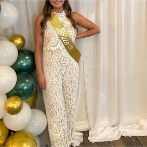 White lace Lulus Jumpsuit